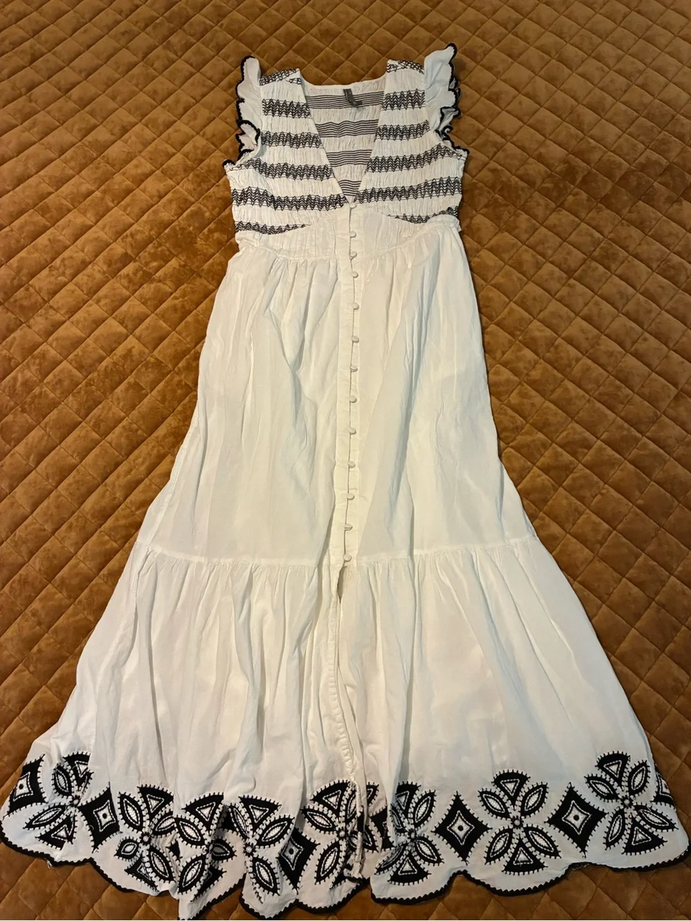 The Peregrine Midi Dress: Embroidered Smocked Edition